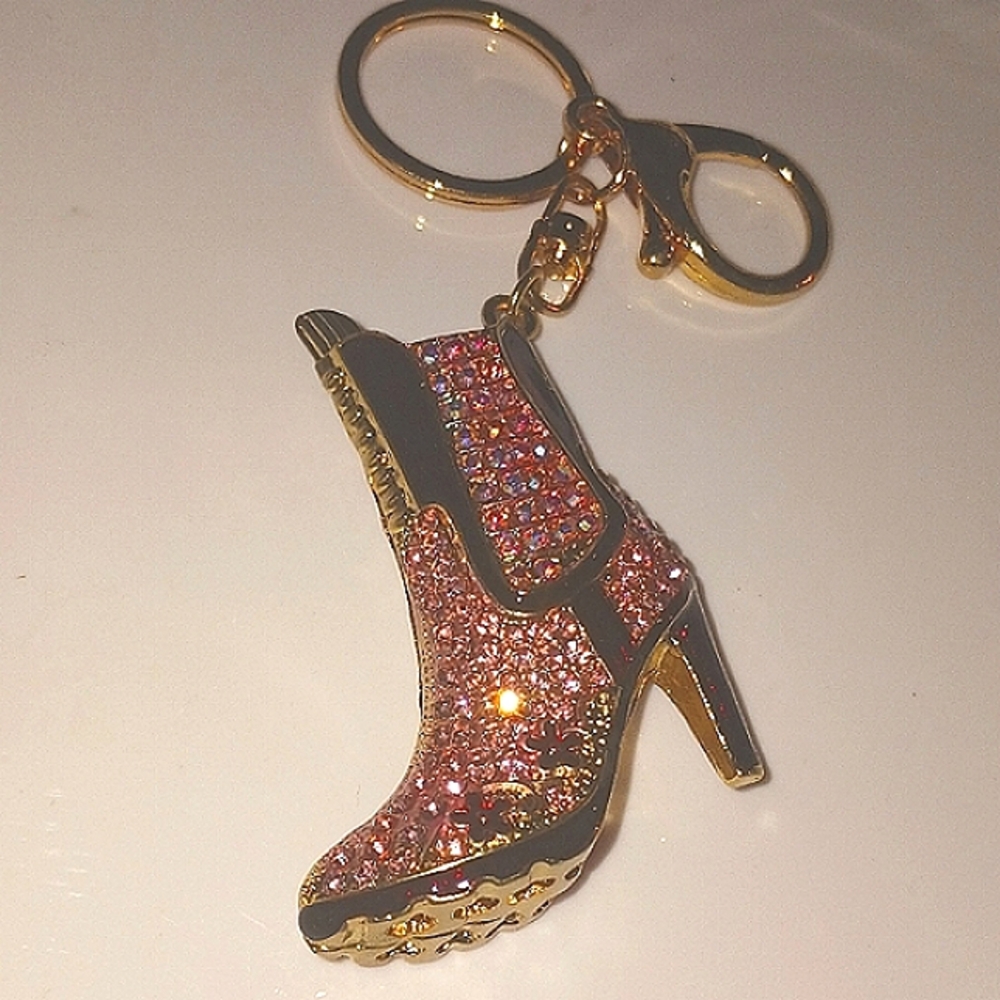 Pink Cowboy Boot Keychain - Picture 8 of 9